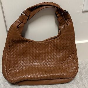 Bottega Veneta Woven Hobo Shoulder Bag in Teak